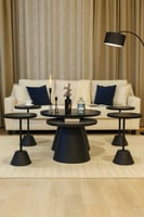 طقم طاولتين خشب سنديان مع 4 خدمه