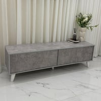 طاولة بلازما خشب رمادي 4 أبواب مقاس 160 سم - بتصمي...