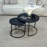 طقم طاولتين دائري خشب سنديان