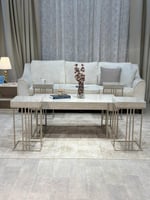 طقم طاولة ضيافة بديل رخام مع 4 طاولات خدمة – تصميم...