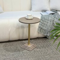 طاولة خدمة دائري مفرد سطح خشب *تخفيضات كافيني