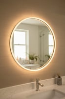 مرآة دائرية بإضاءة LED محيطية –مقاس 80.80 سم