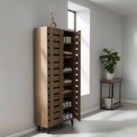 دولاب أحذية خشبي 2 أبواب - بتصميم فاخر وأنيق *ID