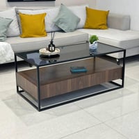 طقم طاولات ضيافة جوز 5 قطع