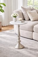 طاولة خدمة فضي سطح رخام