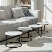 طاولات خدمة ارضية لون شمباني 4 حبة - متعددة الألوا...