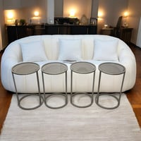 طقم طاولة 4 خدمة حديد شمباني زجاج بني