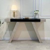 مدخل بديل الرخام بسطح زجاج مرايا أسود – فخامة وأنا...