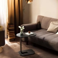 طاولة خدمة خشب سطح أسود مع قاعدة اسود