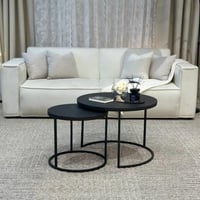 طقم طاولتين دائري خشب سنديان