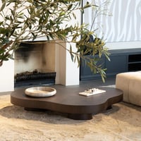 طاولة ضيافة أرضي خشب بني غامق بتصميم - أنيق وفاخر