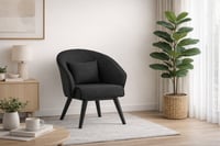 كرسي قماش رمادي مفرد