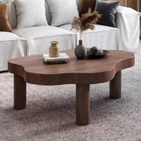 طاولة ضيافة أرضي خشب بني بتصميم - أنيق وفاخر