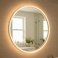 مرآة دائرية بإضاءة LED محيطية –مقاس 60.60 سم