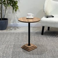 طاولة خدمة دائري مفرد سطح خشب