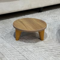 طقم طاولات ارضي خشبي شكل دائري مع 4 خدمة