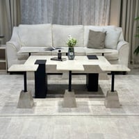 طقم طاولة ضيافة كنب مع 6 طاولات خدمة بديل رخام