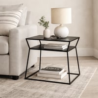 طاولة جانبية دورين حديد أسود - بتصميم أنيق وعملي