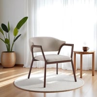 كرسي قماش بيج مفرد