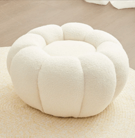 كرسي بوف قماش بوكلية ستايل وردة