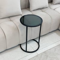 طاولة خدمة حديد اسود زجاج أسود(TL)