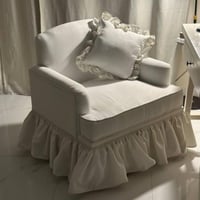 كرسي استرخاء - بتصميم ملكي فاخر بالون الأبيض