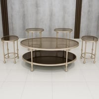 طقم طاولات مع اربعة خدمة بتصميم كلاسيكي أنيق