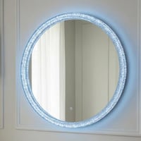 مرآة دائرية بإضاءة LED محيطية –مقاس 80.80 سم