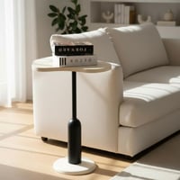 طاولة خدمة حديد أسود سطح خشب بيج - بتصميم فاخر وأن...