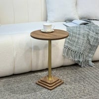 طاولة خدمة دائري مفرد سطح خشب