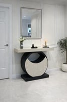 كونسول مدخل بديل الرخام بقاعدة خشبية فاخرة -تصميم...