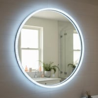 مرآة دائرية بإضاءة LED محيطية –مقاس 80.80 سم