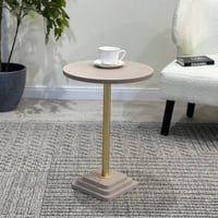 طاولة خدمة دائري مفرد سطح خشب *تخفيضات كافيني