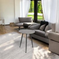 طاوله شاي مفرد دائري لون رمادي