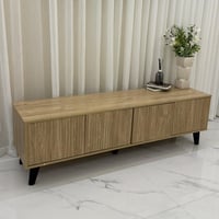 طاولة بلازما خشب بيج 4 أبواب مقاس 160 سم - بتصميم...