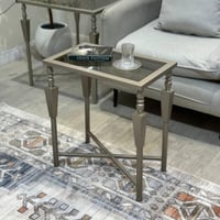 طقم طاولات سطح زجاج لون شمباني مع 4 خدمة #عروضات ش...