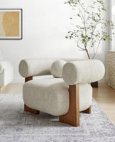 كرسي غرفة معيشة بتصميم مودرن أنيق قماش بوكلية