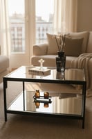 طاولة دورين مربع زجاج