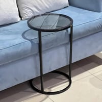 طاولة خدمة سطح زجاج شفاف - متعددة الألوان (TL)