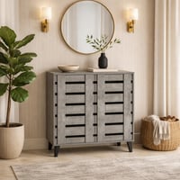 دولاب أحذية خشب رمادي 2 أبواب - بتصميم فاخر وأنيق...