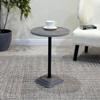 طاولة خدمة دائري مفرد سطح خشب لون