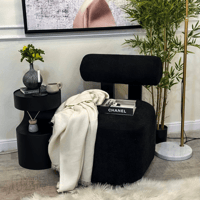 كرسي صوف بوكليه لون أسود