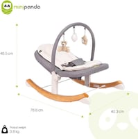 جلاسات أطفال بقواعد خشبية قابلة للاهتزاز - أبيض ور...