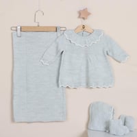 ميني جنتل طقم فستان مواليد تريكو للفتيات بعمر 0 إل...