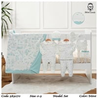 طقم مواليد ولادي قطن 6 قطع ولادي ستايل اوربي الوان...