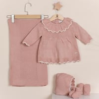 ميني جنتل طقم فستان مواليد تريكو للفتيات بعمر 0 إل...