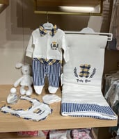 طقم مواليد ولادي 4 قطع – ستايل أوروبي (0-3 شهور) ا...