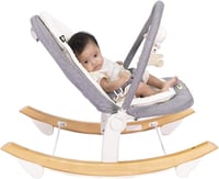 جلاسات أطفال بقواعد خشبية قابلة للاهتزاز - أبيض ور...