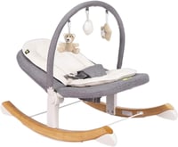 جلاسات أطفال بقواعد خشبية قابلة للاهتزاز - أبيض ور...