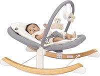 جلاسات أطفال بقواعد خشبية قابلة للاهتزاز - أبيض ور...